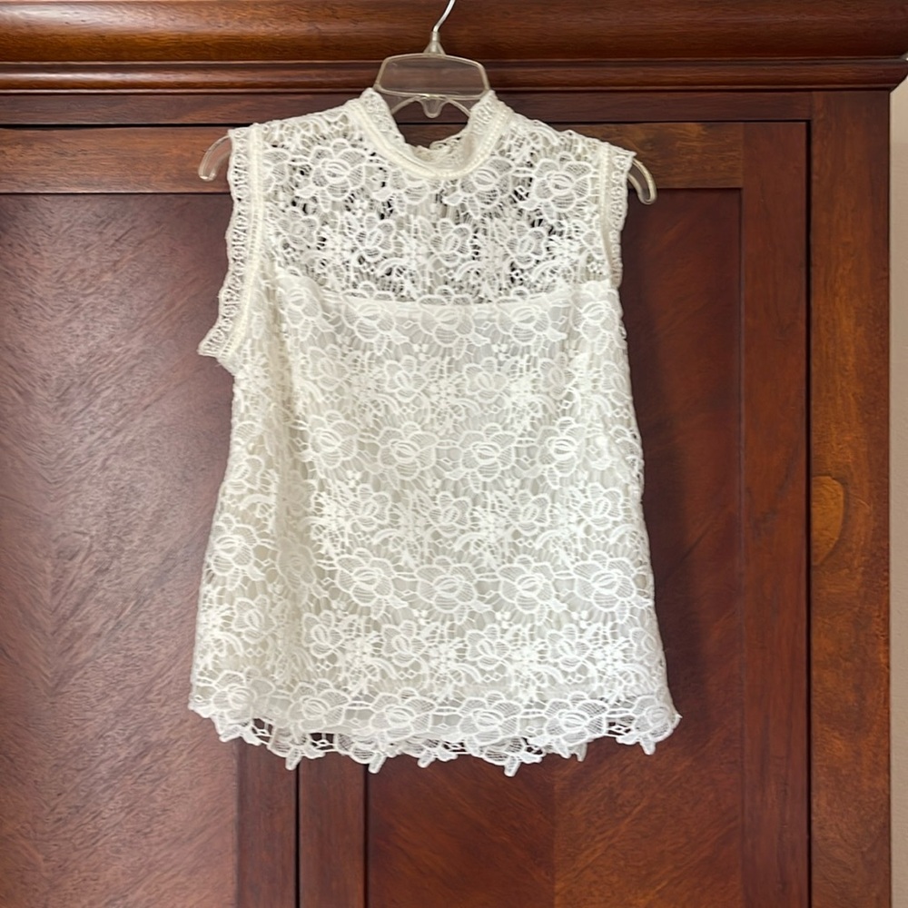 White lace blouse NWT